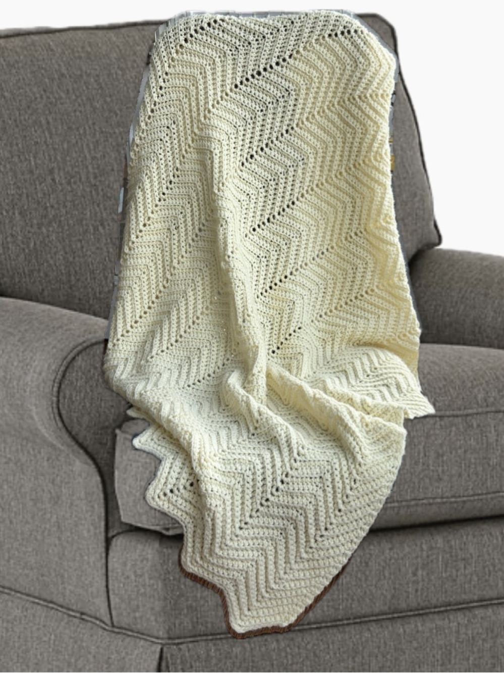 Pastel Yellow Chevron Knit Throw Blanket - Home Bedding